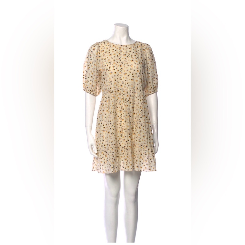 Ba&sh yellow floral print dress, mint condition, size XS